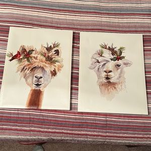 Christmas pictures (pair) approximately 11X14